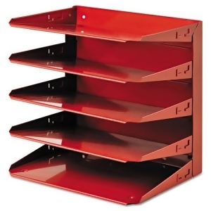 Soho Horizontal Organizer Letter Five Tier Steel Red - All