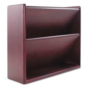 Hardwood Double Wall File Letter Two Pocket Mahogany - All