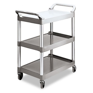 Economy Plastic Cart Three-Shelf 18-5/8W X 33-5/8D X 37-3/4H Platin - All