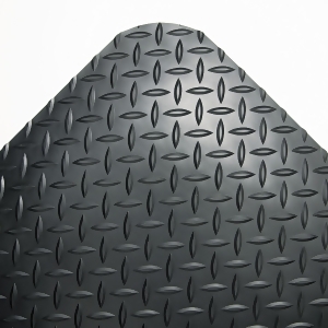 Industrial Deck Plate Anti-Fatigue Mat Vinyl 36 X 144 Black - All