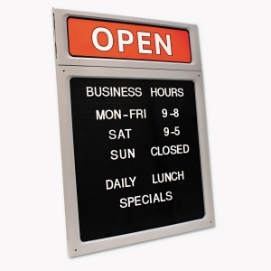 Message/business Hours Sign 15 X 20 1/2 Black/Red - All
