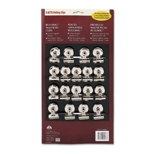 Bulldog Magnetic Clips Steel 1-1/4 W Nickel-Plated 18/Box - All