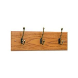Wood Wall Rack Three Double-Hooks 18W X 3-1/4D X 6-3/4H Medium Oak - All