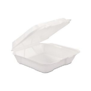 Foam Hinged Carryout Container 1-Compartment White 9-1/4 x 9-1/4 x - All