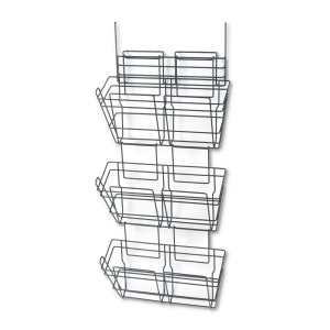 Panelmate Triple-File Basket Organizer 15 1/2 X 29 1/2 Charcoal Gray - All
