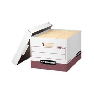 R-kive Max Storage Box Letter/Legal Locking Lid White/Red 12/Carton - All