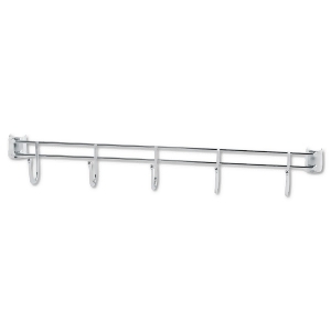 Hook Bars For Wire Shelving Five Hooks 24 Deep Silver 2 Bars/Pack - All