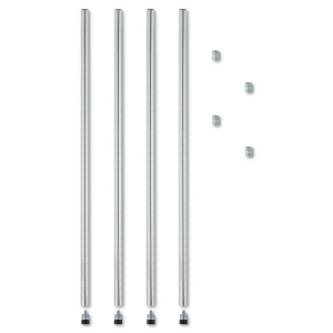 Stackable Posts For Wire Shelving 36 High Silver 4/Pack - All