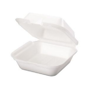 Snap It Foam Hinged Sandwich Container Jumbo 6-2/5x6-2/5x3 White 1 - All