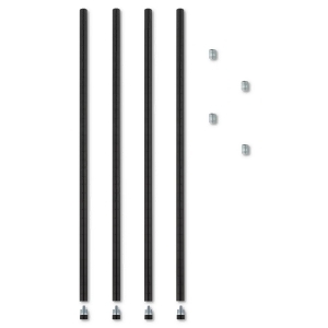 Stackable Posts For Wire Shelving 36 High Black 4/Pack - All
