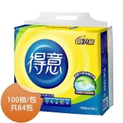 得意連續抽取式花紋衛生紙100抽*12包*7袋/箱 得意連續抽取式花紋衛生紙100抽*12包*7袋/箱