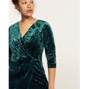 Violeta by Mango Velvet Wrap Dress Violeta by Mango Velvet Wrap Dress