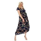 AX Paris Floral Satin Wrap Dress AX Paris Floral Satin Wrap Dress