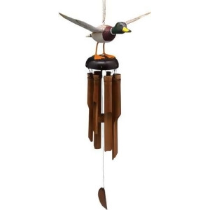 Songbird Essentials Flying Mallard Duck Bamboo Windchime - All