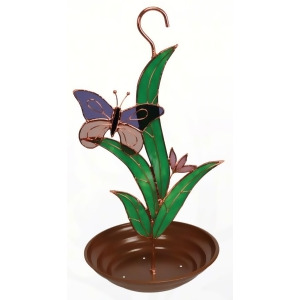 Gift Essentials Purple Butterfly with Leaves Bird Feeder - All