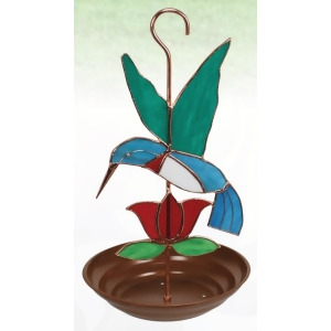 Gift Essentials Hummingbird with Red Flower Bird Feeder - All