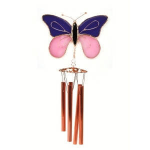 Gift Essentials Purple Pink Butterfly Wind Chime - All