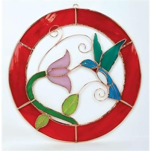 Gift Essentials Small Hummingbird Red Circle Frame Window Panel - All