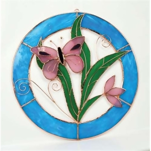 Gift Essentials Small Pink Butterfly Circle Window Panel - All