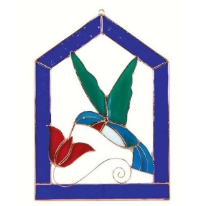 Gift Essentials Small Hummingbird Blue Steeple Frame Window Panel - All