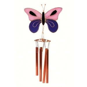 Gift Essentials Pink Purple Butterfly Wind Chime - All