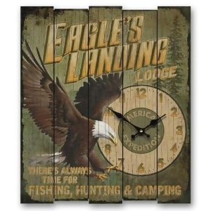 American Expedition Wooden Cabin Clock Eagles Landing - All