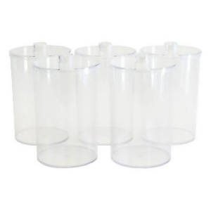 Clear Polystyrene Plastic Sundry Jars Unlabeled 5/pack - All