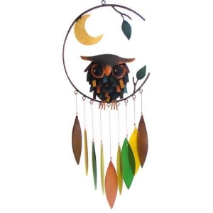 Gift Essentials Spiky Owl with Moon Wind Chime - All