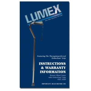 Lumex Aluminum Adjustable Offset Cane Bronze Ortho-Ease Standard Length 31 - All