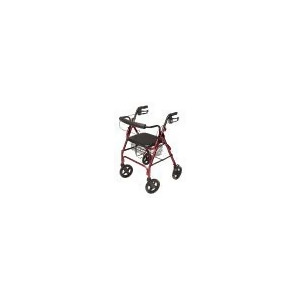 Lumex Walkabout Four-Wheel Contour Deluxe Rollator Pink - All