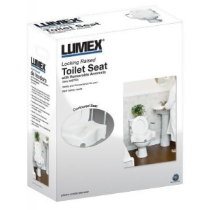 Locking Raised Toilet Seat With Removable Armrests - All