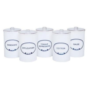 Opague Polystyrene Plastic Sundry Jars 5/set - All