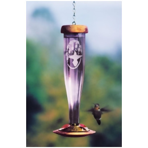 Schrodt Amethyst Etched Hummingbird Lantern - All