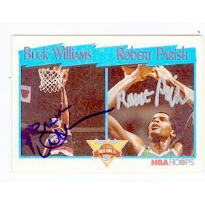 Autograph Warehouse 97169 Robert Parish And Buck Williams Autographed Basketball Card Boston Celtics Portland Trailblazers 1991 Nba Hoops No. 313