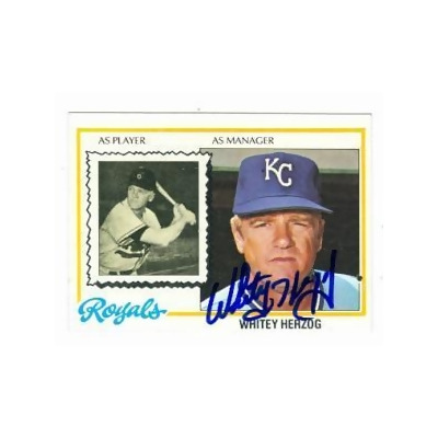 Whitey Herzog autographed Baseball Card (Kansas City Royals