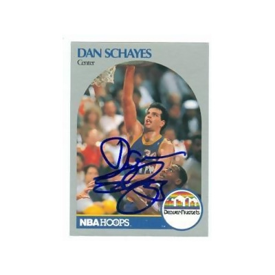 Autograph Warehouse 97124 Dan Schayes Autographed Basketball Card Denver Nuggets 1990 Nba Hoops No. 100 