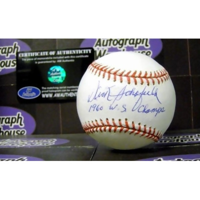 Autograph Warehouse 87848 Dick Schofield Autographed Baseball Inscribed 1960 Ws Champs Poor Condition 