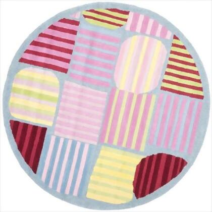 Safavieh SFK312A-6R 6 x 6 ft. Round Novelty Safavieh Kids Blue & Multicolor Hand Tufted Rug 