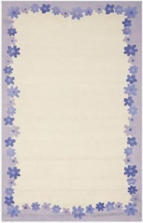 Safavieh SFK357A-5 5 x 8 ft. Medium Rectangle Novelty Safavieh Kids Ivory & Lavender Hand Tufted Rug 