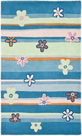 Safavieh SFK750A-2 2 x 3 ft. Accent Novelty Safavieh Kids Blue & Multicolor Hand Tufted Rug 