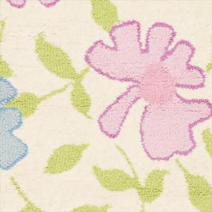 Safavieh SFK376A-4R 4 x 4 ft. Round Novelty Safavieh Kids Ivory & Pink Hand Tufted Rug 