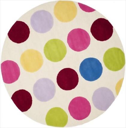 Safavieh SFK386A-4R 4 x 4 ft. Round Novelty Safavieh Kids Ivory & Multicolor Hand Tufted Rug 