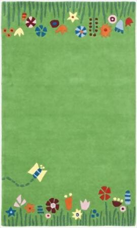 Safavieh SFK751A-27 2 ft. 3 in. x 7 ft. Runner Novelty Safavieh Kids Green & Multicolor Hand Tufted Rug 