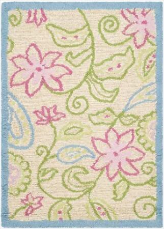 Safavieh SFK362A-2 2 x 3 ft. Accent Novelty Safavieh Kids Ivory & Blue Hand Tufted Rug 