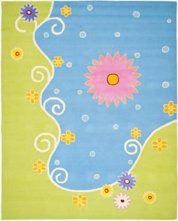 Safavieh SFK383A-8 8 x 10 ft. Large Rectangle Novelty Safavieh Kids Blue & Green Hand Tufted Rug 