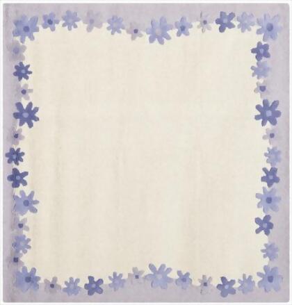 Safavieh SFK357A-5SQ 5 x 5 ft. Square Novelty Safavieh Kids Ivory & Lavender Hand Tufted Rug 