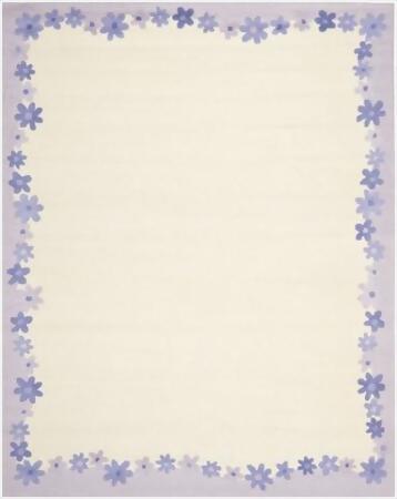 Safavieh SFK357A-8 8 x 10 ft. Large Rectangle Novelty Safavieh Kids Ivory & Lavender Hand Tufted Rug 