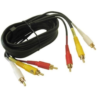 CMPLE 335-N 3-RCA Composite Video Audio A-V AV Cable GOLD -50 ft 