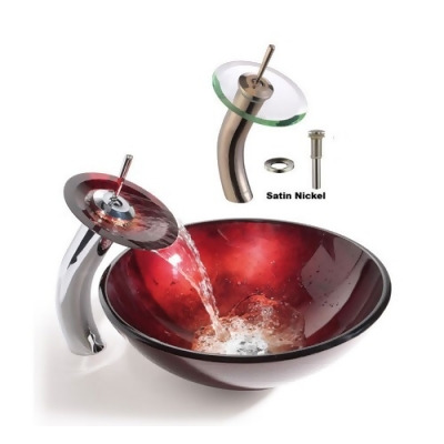 Kraus C Gv 200 12mm 10sn 12mm Galaxy Fire Red Glass Vessel Sink