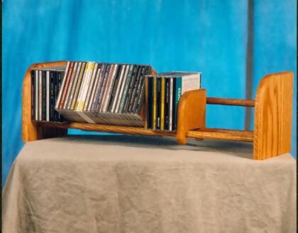 Wood Shed 101 Solid Oak 1 Row Dowel CD Rack